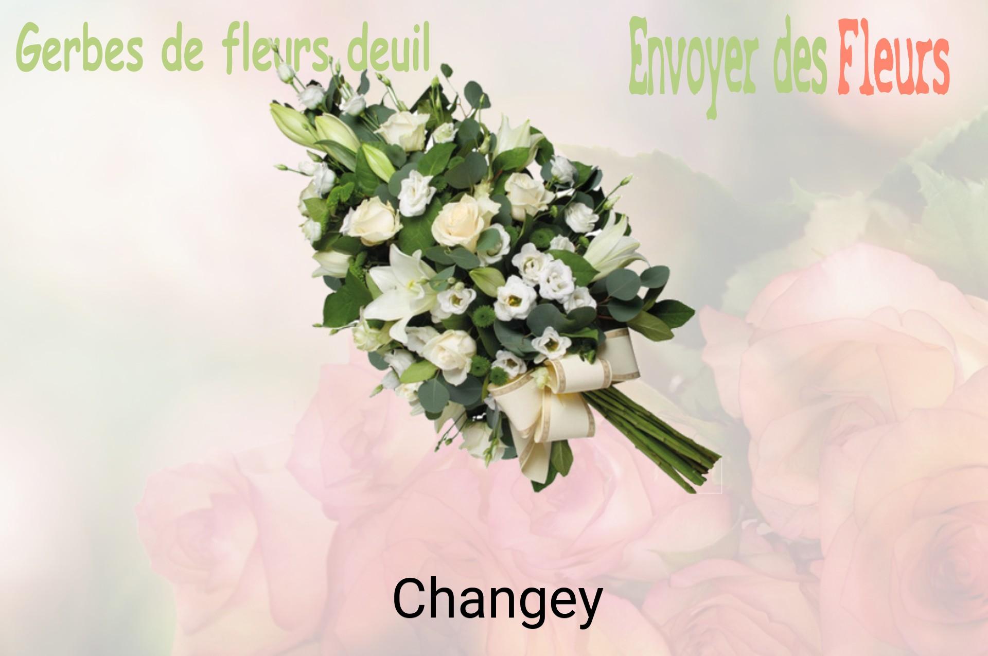 Gerbe de fleurs de deuil livrée à Changey